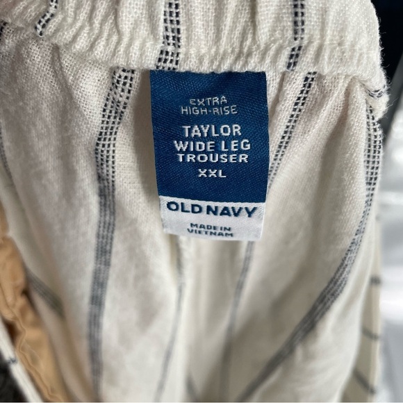 NWT Old Navy Taylor Wide Leg Linen Blend Pockets Extra High Rise Trousers Pants - Picture 12 of 13
